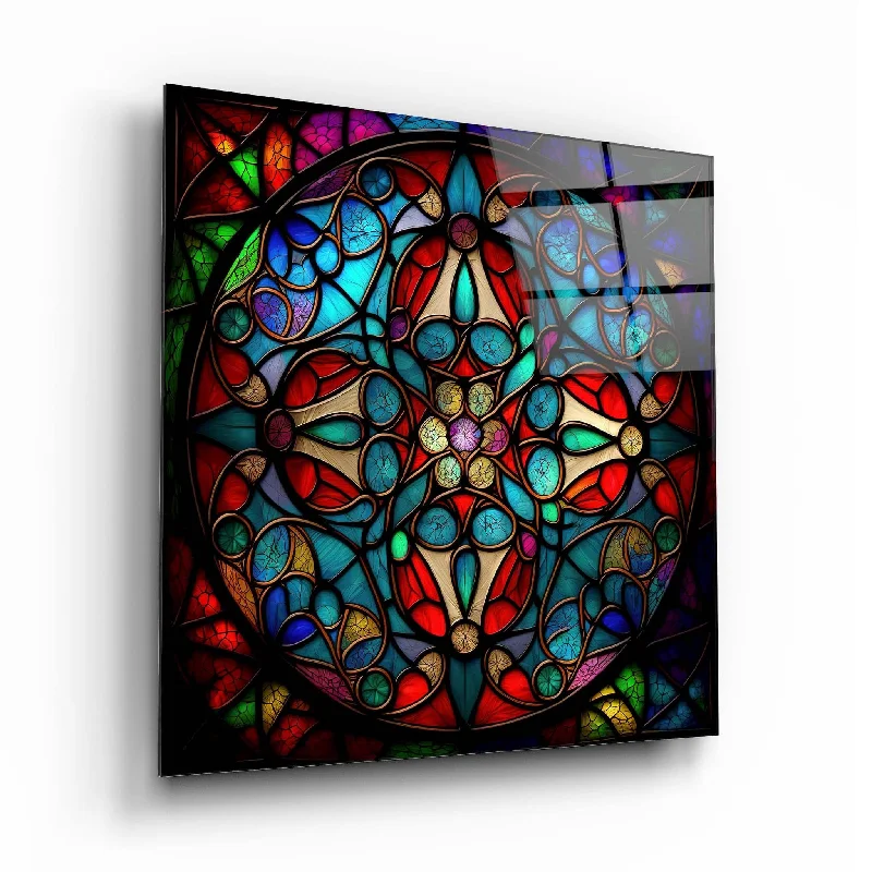 handcrafted wooden bowl-Abstract Stained Glass Wall Art 2