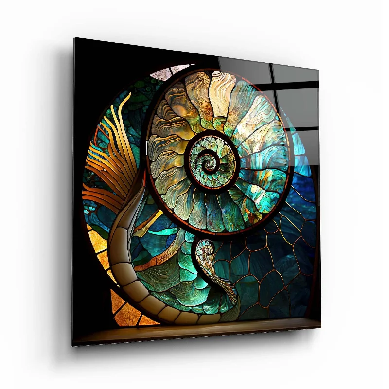 boho tassel curtain-Abstract Stained Glass Wall Art