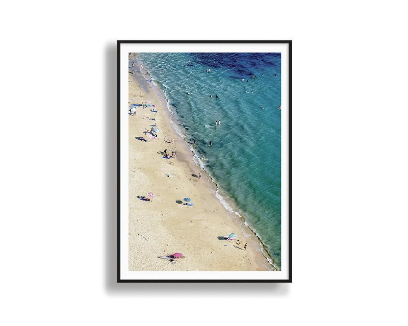 pastel woven wall art-Beachgoers