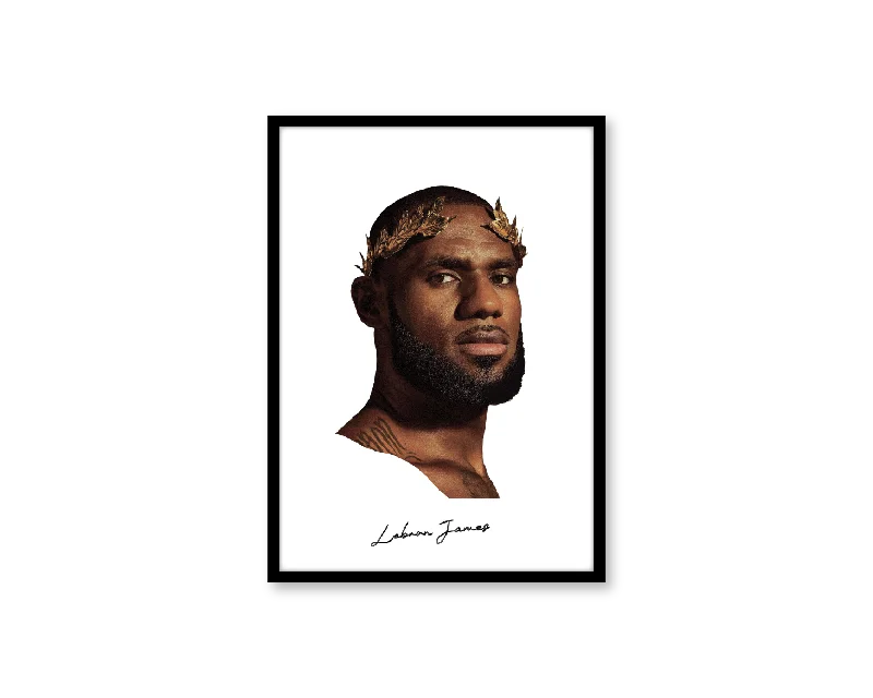 hand-painted clay planter-Big Head Lebron White Portrait