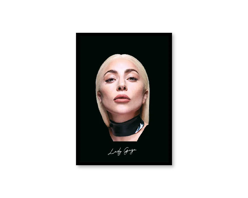 sleek ceramic candle stand-Big Head Retro Lady Gaga Black Portrait