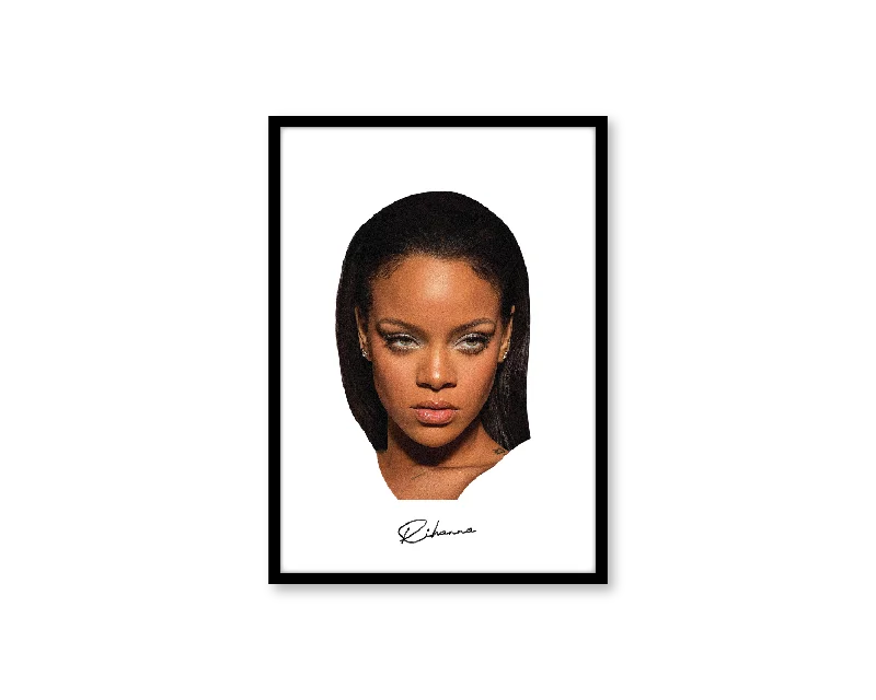 pastel woven throw-Big Head Rihanna White Portrait