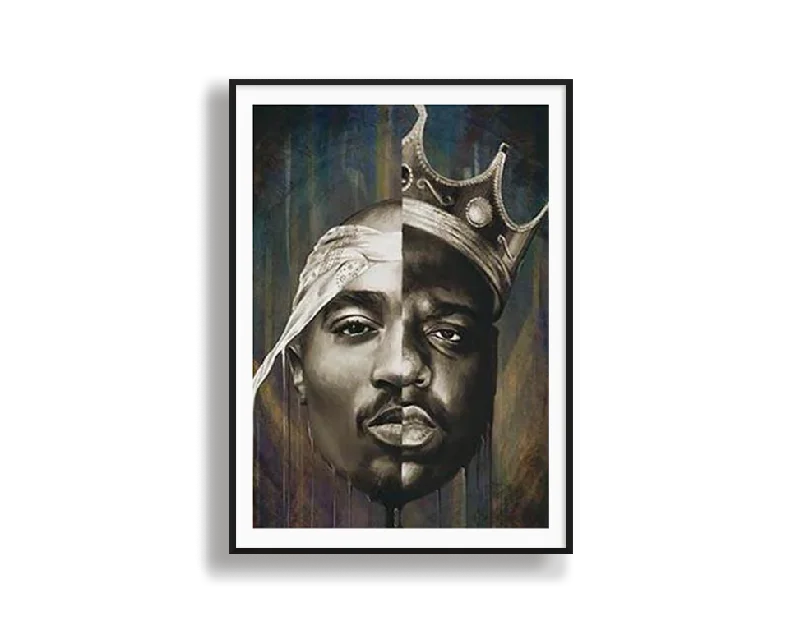 geometric metal coaster-Biggie Smalls & Tupac Shakur