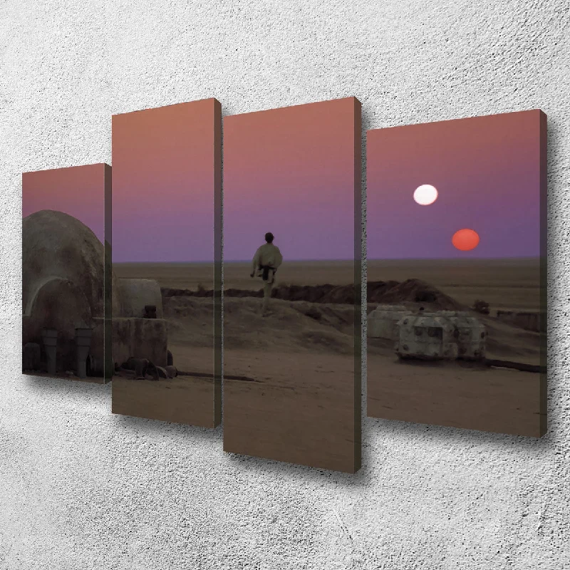 Scandinavian knit blanket-Binary Sunset Canvas Set