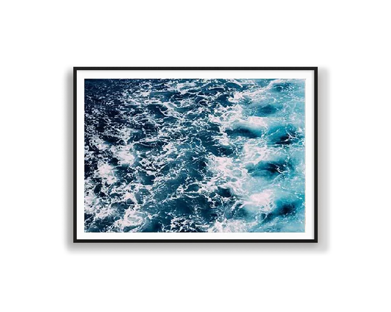 pastel glass wall decor-Blue Water