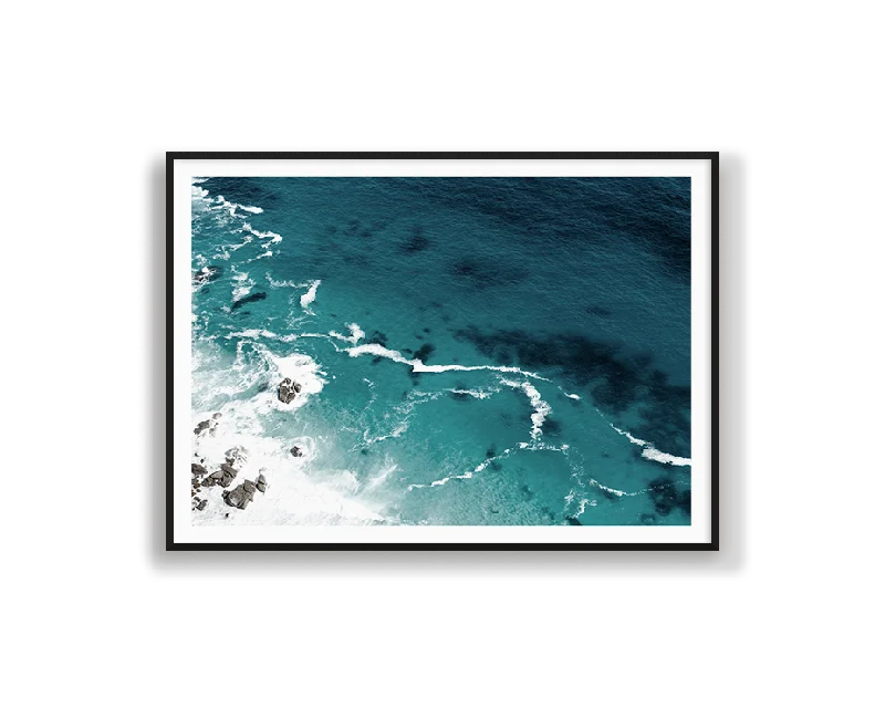 sleek ceramic wall art-Blue Waves