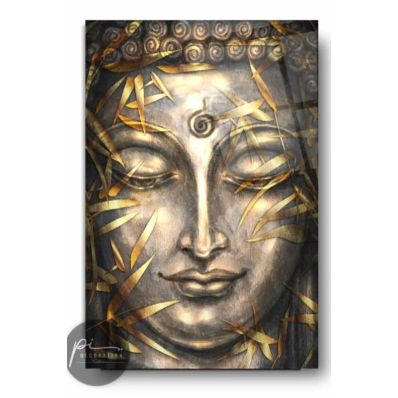 pastel woven throw-Buddha Glass Wall Art