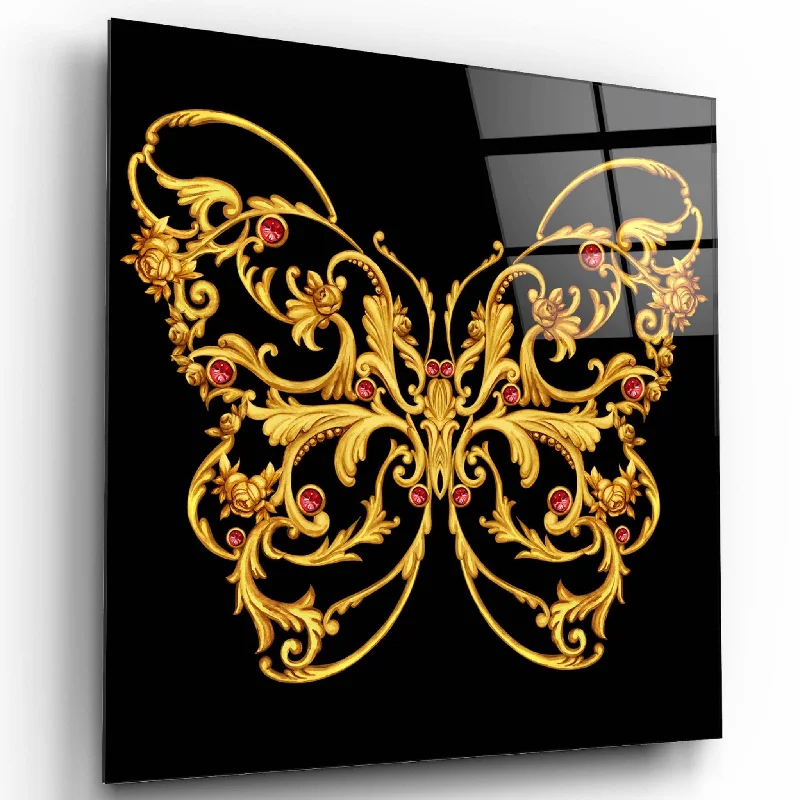 sleek glass pendant light-Butterfly Glass Wall Art 5