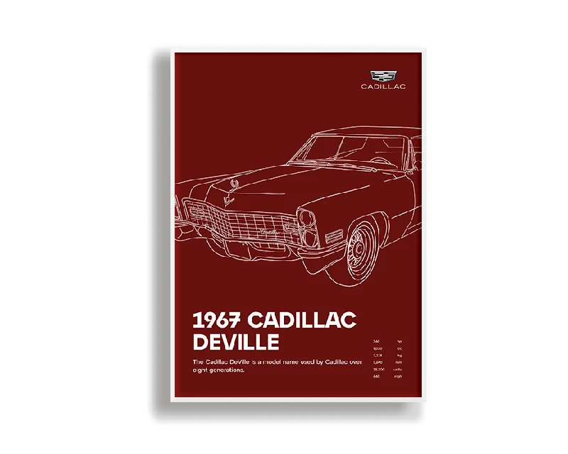 vintage tin wall decor-Cadillac Deville 02 Burgundy