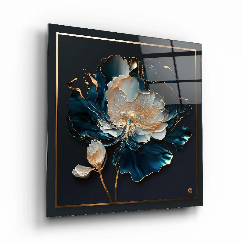 modern square planter-Flower Glass Wall Art 6