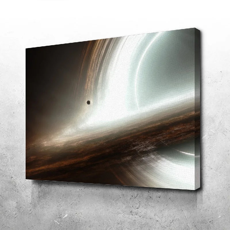 rustic pine wall clock-Interstellar Gargantua Canvas Set