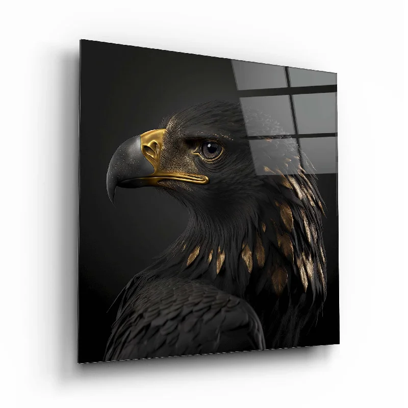 luxury rose gold vase-Eagle Glass Wall Art