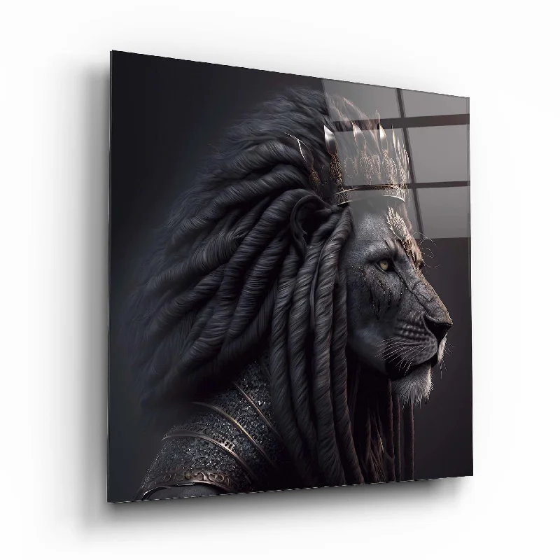 pastel glass wall decor-Lion Glass Wall Art 3