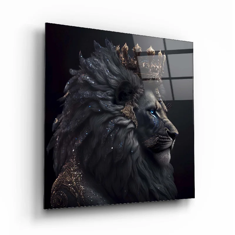 textured cotton throw-Lion Glass Wall Art 4