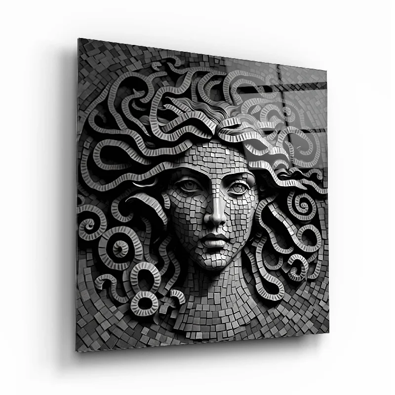 Scandinavian wool throw-Medusa Glass Wall Art