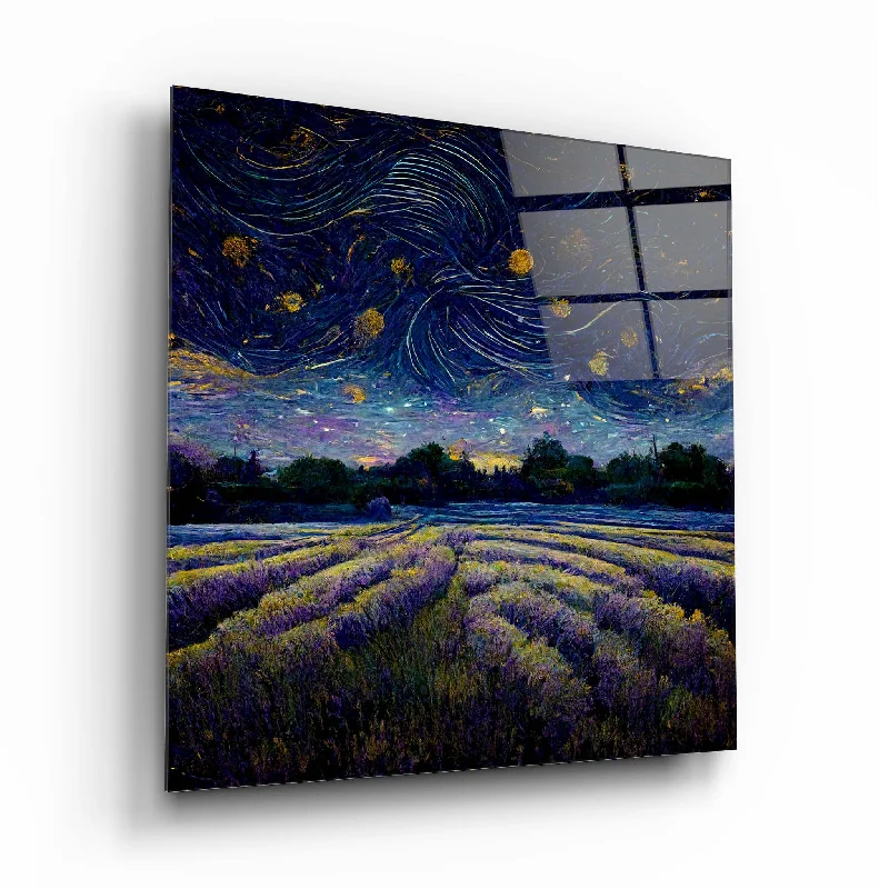 colorful floral wall tile-Night Landscape Glass Wall Art