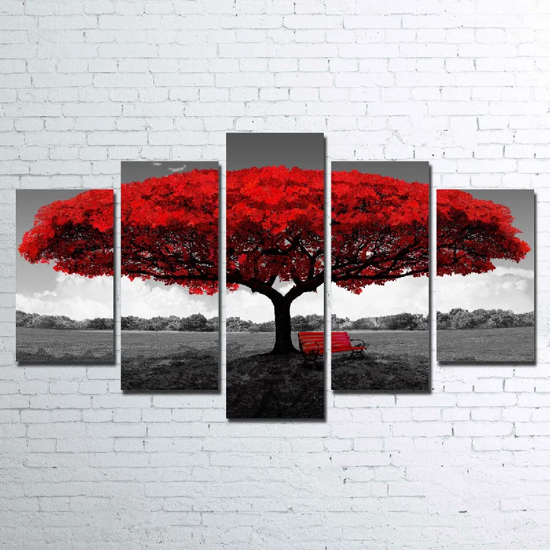 luxury marble cushion-Red Tree Canvas Set