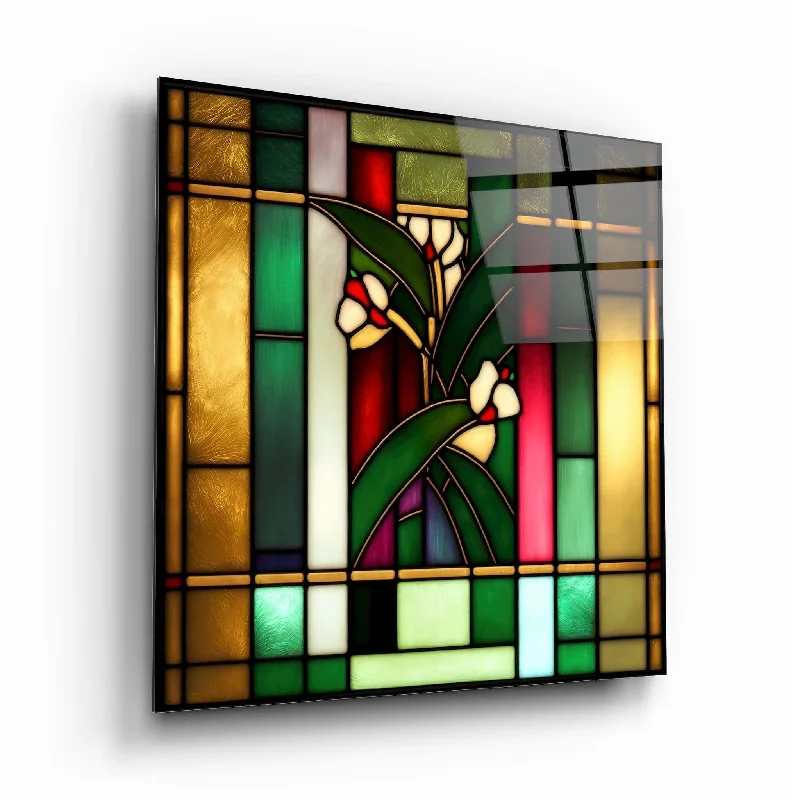 plush silk throw pillow-Stained Glass Wall Art CT3089