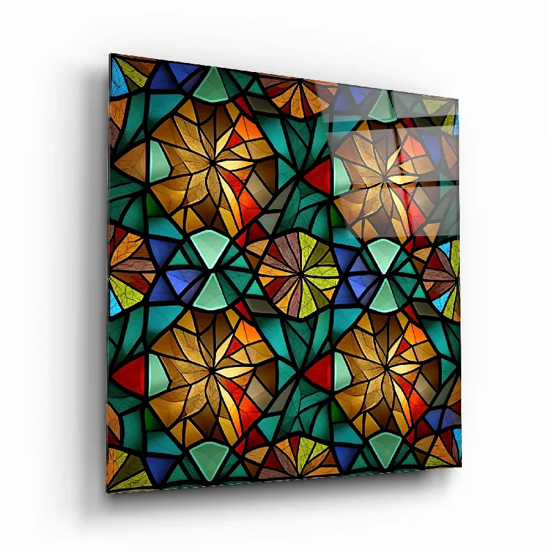 vintage tin candle holder-Stained Glass Wall Art CT3092