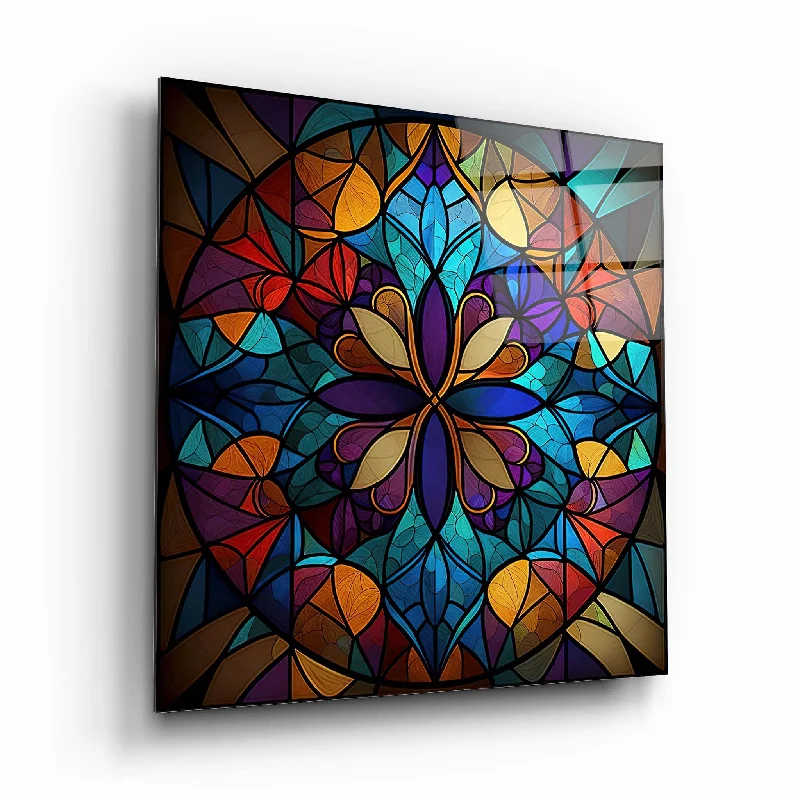 hand-painted clay jar-Stained Glass Wall Art CT3093