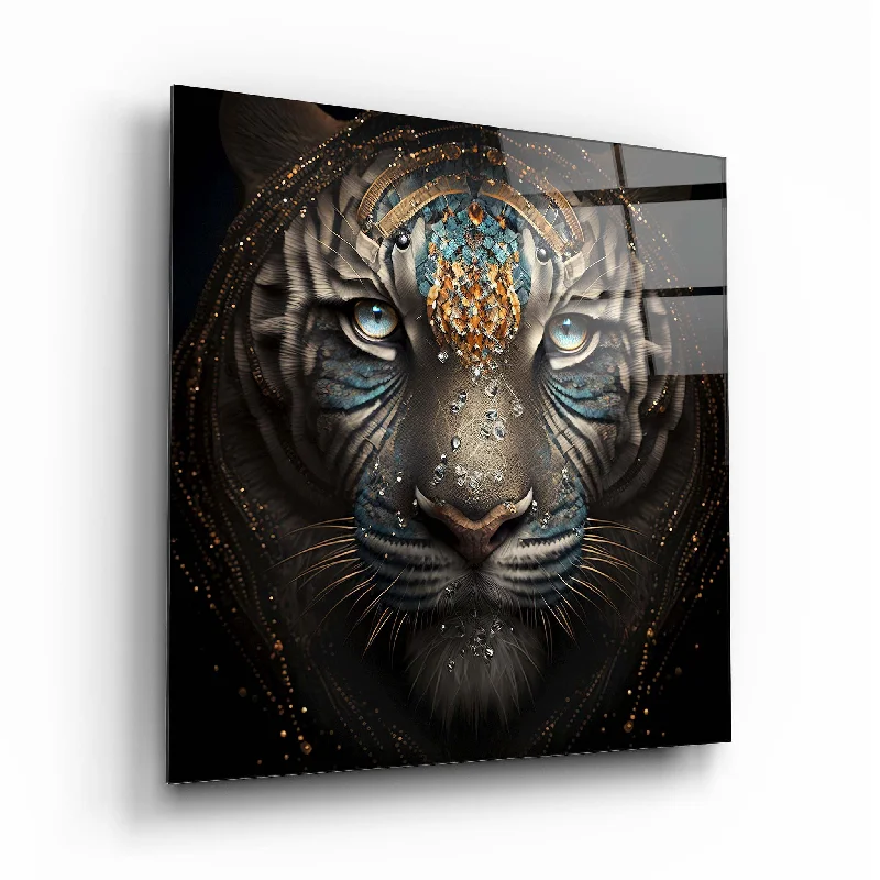 colorful velvet cushion-Tiger Glass Wall Art 4