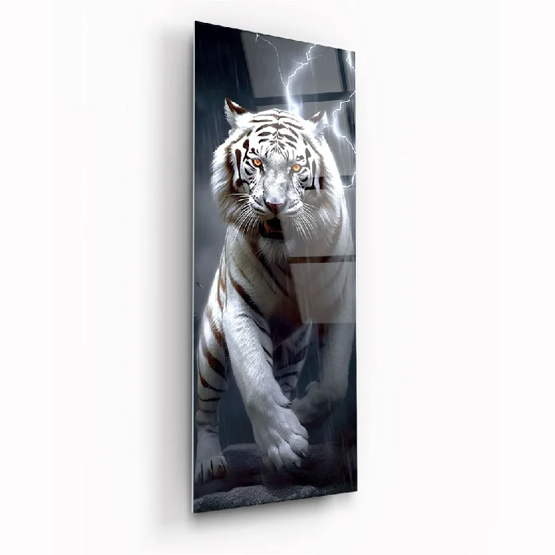 rustic cedar picture frame-White Tiger Glass Wall Art