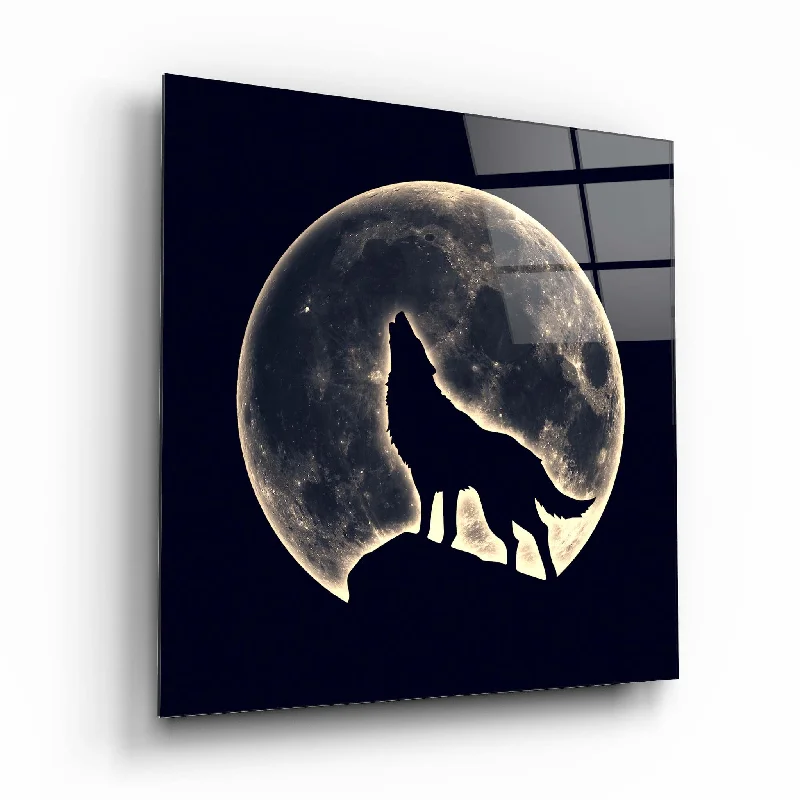 farmhouse burlap throw-Wolf Glass Wall Art 3