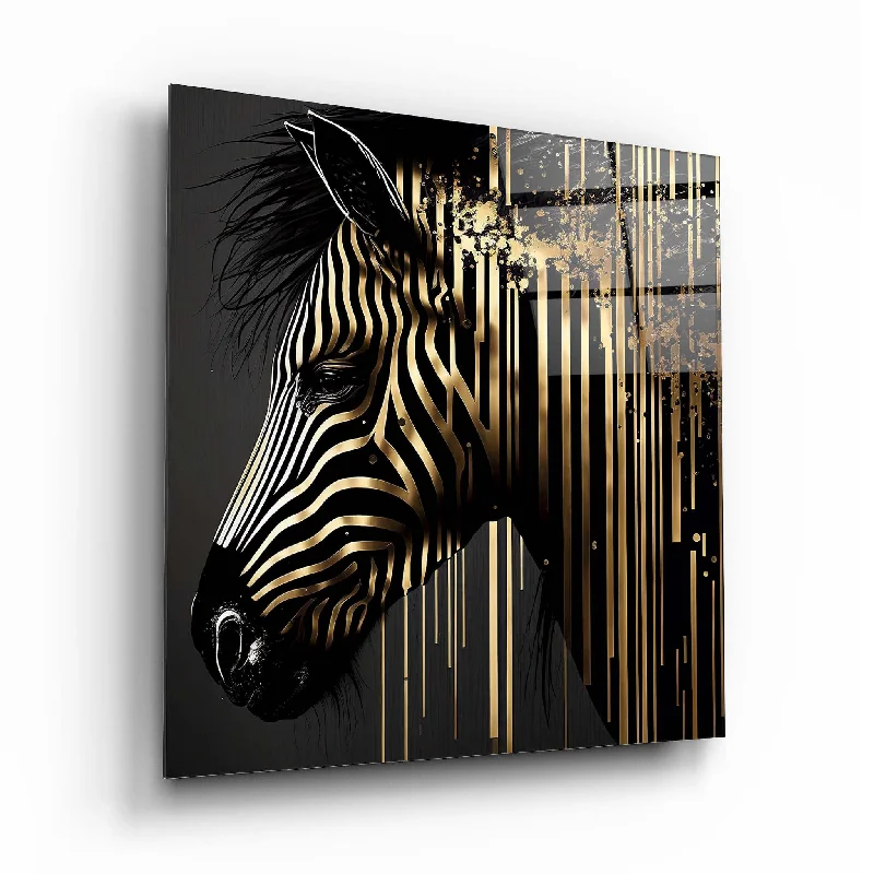 farmhouse wooden tray-Zebra Glass Wall Art 2