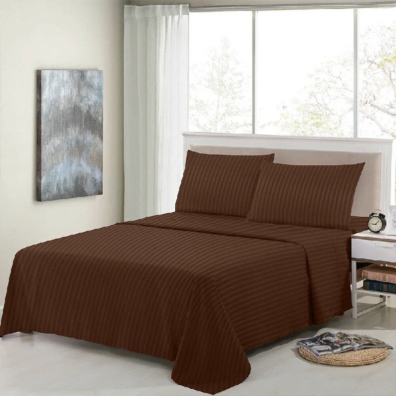 silky linen comforter-4 Piece Bed Sheets 1800 Count Egyptian Comfort Twin Brown