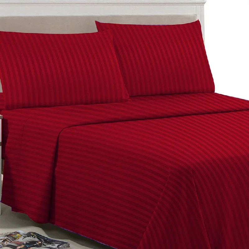 organic sateen bed sheets-4 Piece Bed Sheets 1800 Count Egyptian Comfort Twin Burgundy Red