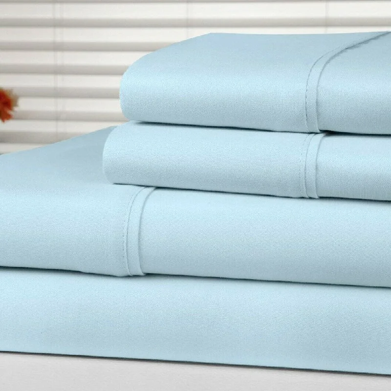 hypoallergenic flannel pillowcase-Anti-Microbial 4-Piece Sheet Set King Aqua