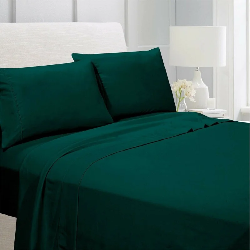 modern striped bedspread-Egyptian Comfort 1800 Count 4 Piece Bed Sheet Set Queen Hunter Green