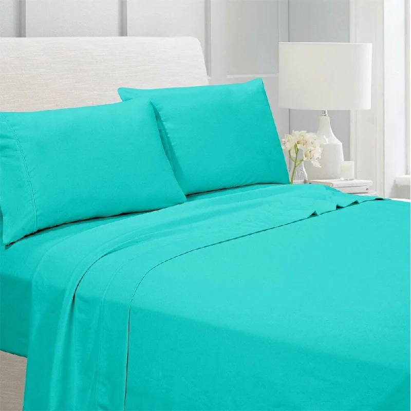 hypoallergenic bamboo bedspread-Egyptian Comfort 1800 Count 4 Piece Bed Sheet Set Twin Turquoise