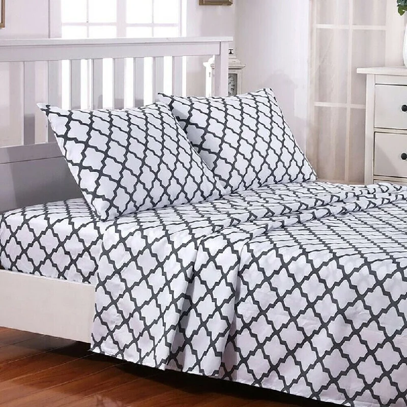 cooling jersey comforter-Egyptian Comfort Bed Sheet Set 1800 Count 4 Piece Twin XL White Grey