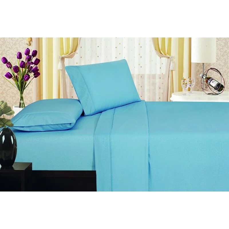 plush sateen pillow-Embossed Vine Sheet Set Full Sheet Set Light Blue