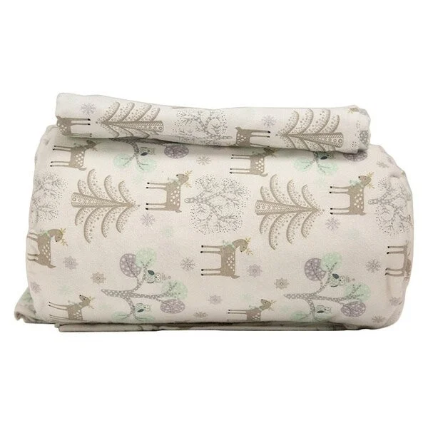 minimalist beige duvet-Habitat Kids Collection Flannel Winter Whimzy Sheet Set