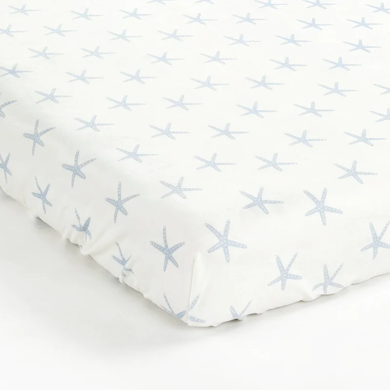 cozy cotton comforter-Lush Decor Narwhal Starfish Stars Allover Soft & Plush Fitted Crib Sheet - 52"x 28" x 9"