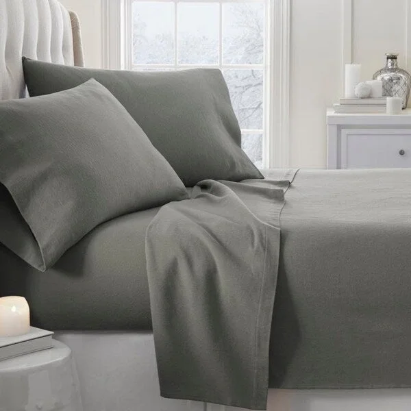 organic flannel blanket-Merit Linens Premium 4 Piece Ultra Soft Flannel Bed Sheet Set