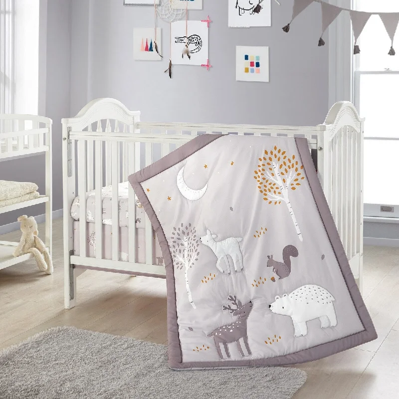 organic flannel comforter-Nanshing Forest Friends 3 Piece Baby Nursery Crib Bedding Set