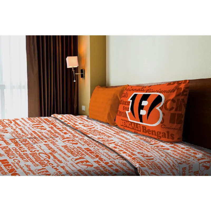 colorful floral blanket-NFL 820 Bengals Anthem Twin Sheet Set