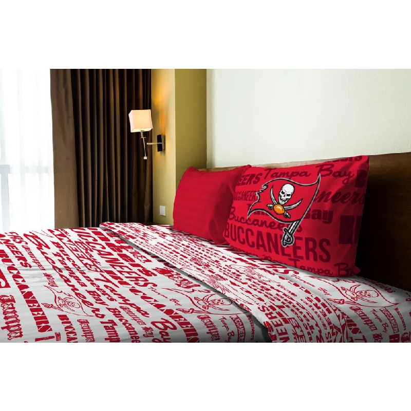 colorful floral sheets-NFL 820 Bucs Anthem Twin Sheet Set