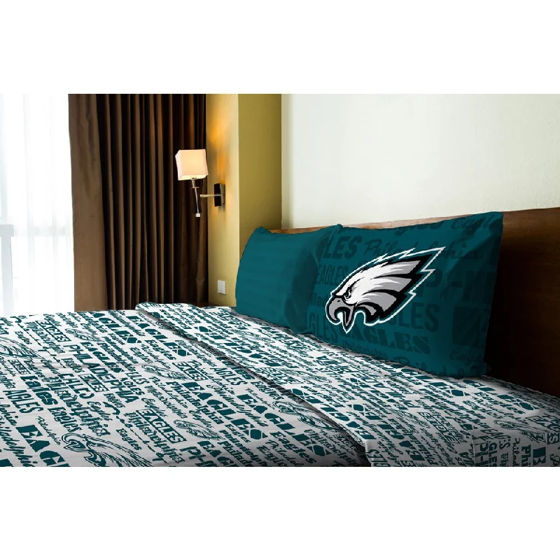 minimalist white blanket-NFL 820 Eagles Anthem Twin Sheet Set