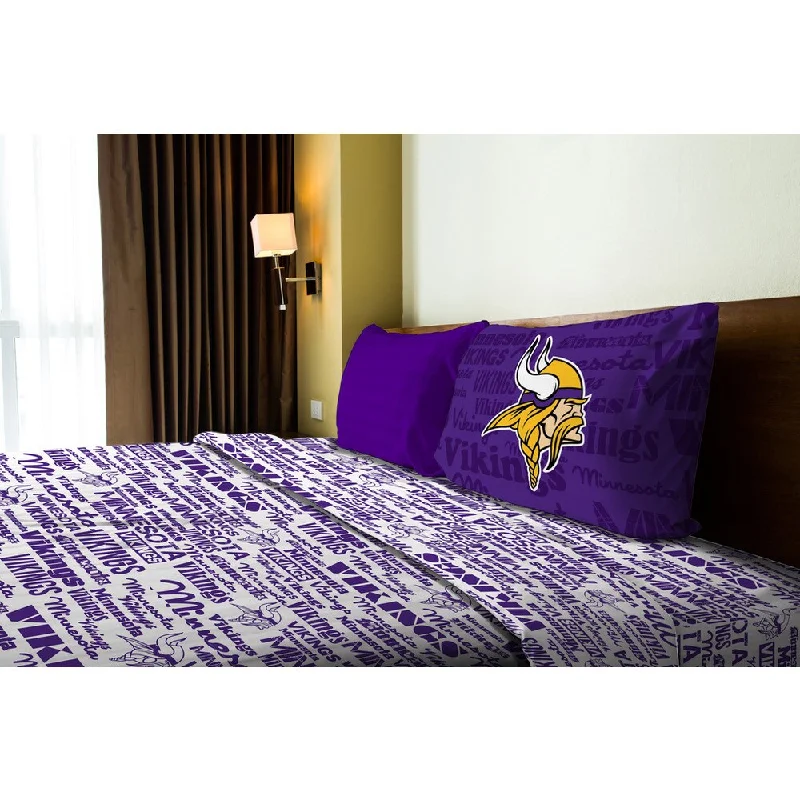 luxury Egyptian cotton bedspread-NFL 820 Vikings Anthem Twin Sheet Set