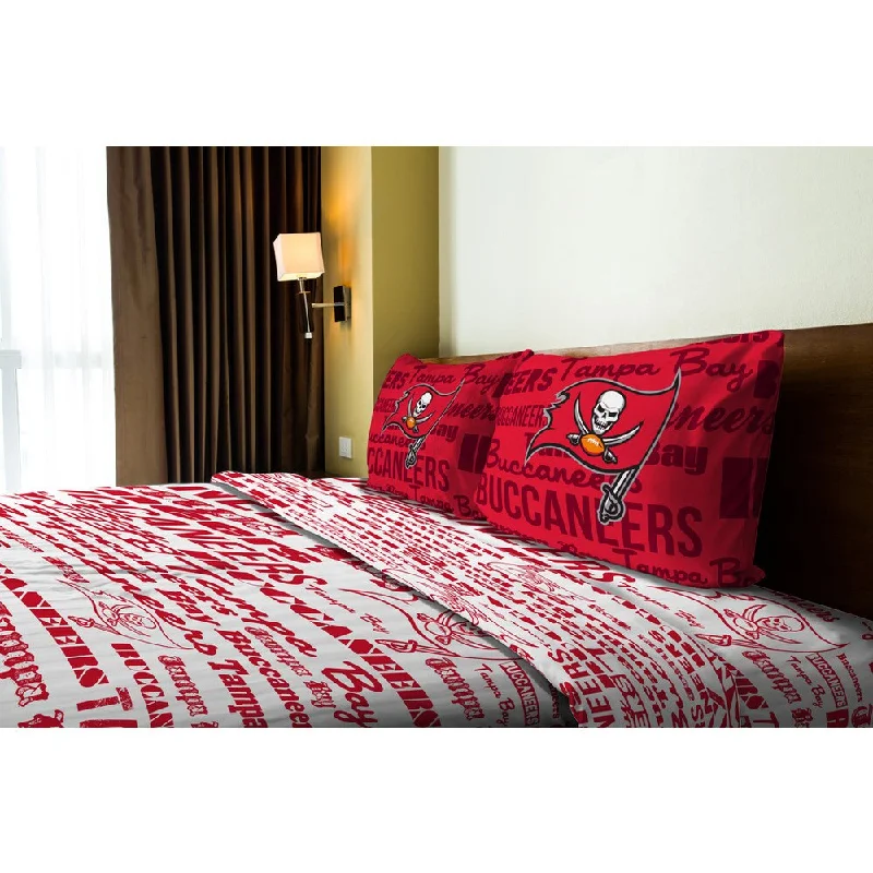 hand-stitched bamboo duvet-NFL 821 Bucs Anthem Full Sheet Set