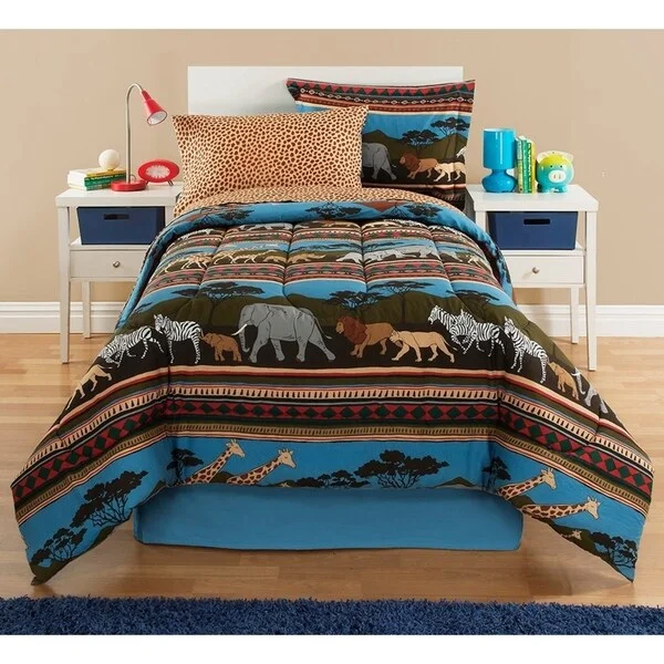 colorful polka dot pillowcase-Safari Complete Bedding Set - Multi