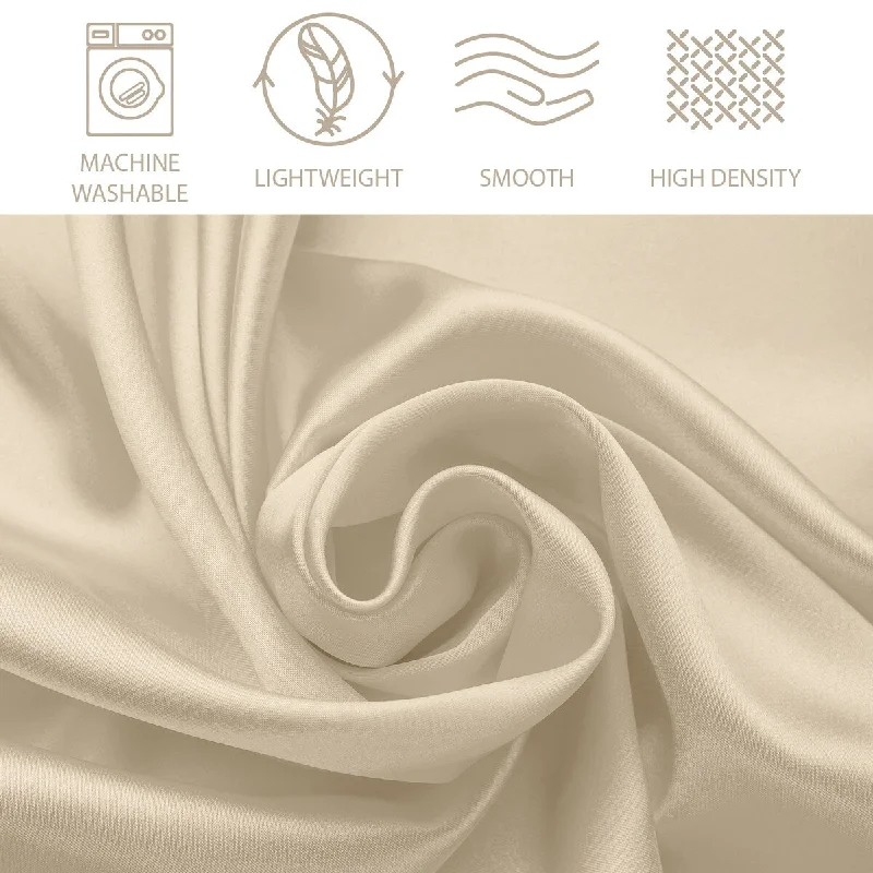 breathable bamboo comforter-Satin Bed Sheet Set Ultra Soft 4-Piece