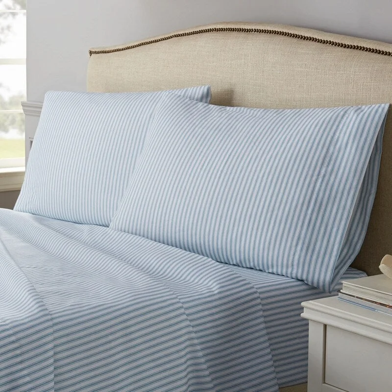 lightweight tencel sheets-Traditions by Waverly Ticking Stripe Sheet Set