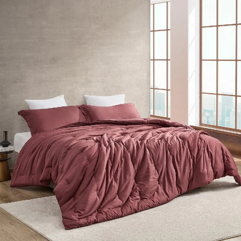 modern floral pillowcase-Bamlin Butter - Coma Inducer® Oversized Cooling Comforter Set - Red Pear