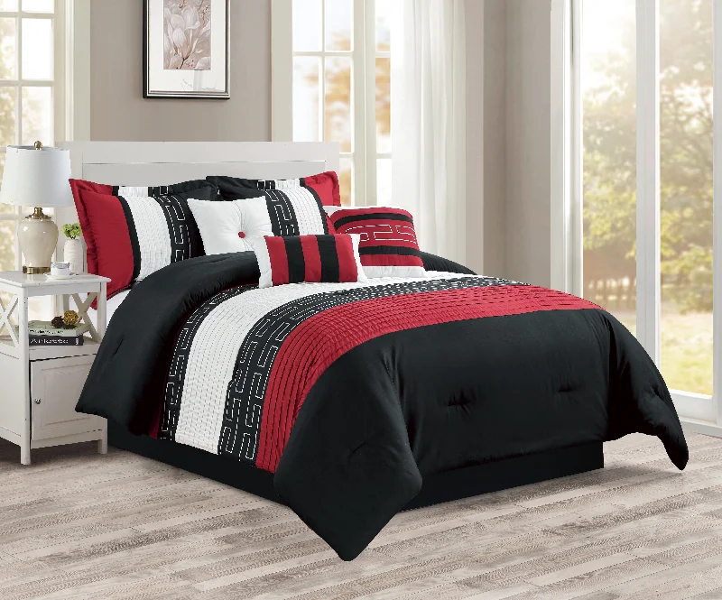 organic flannel blanket-Donnatella Black 7-piece Comforter set