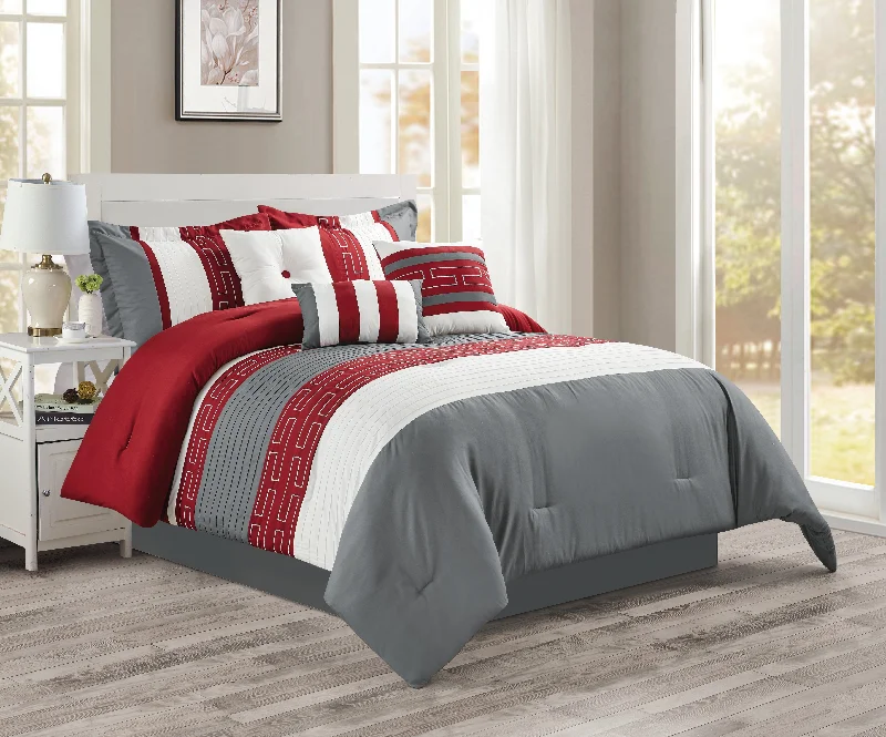 plush silk duvet cover-Donnatella Grey 7-piece Comforter set